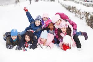 Children playing in the snow