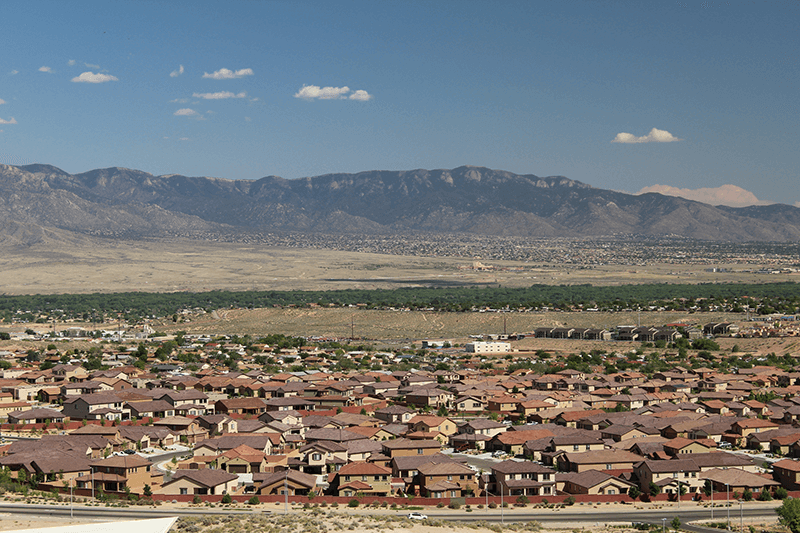 Rio Rancho, NM with the Sandia Mountains in the background