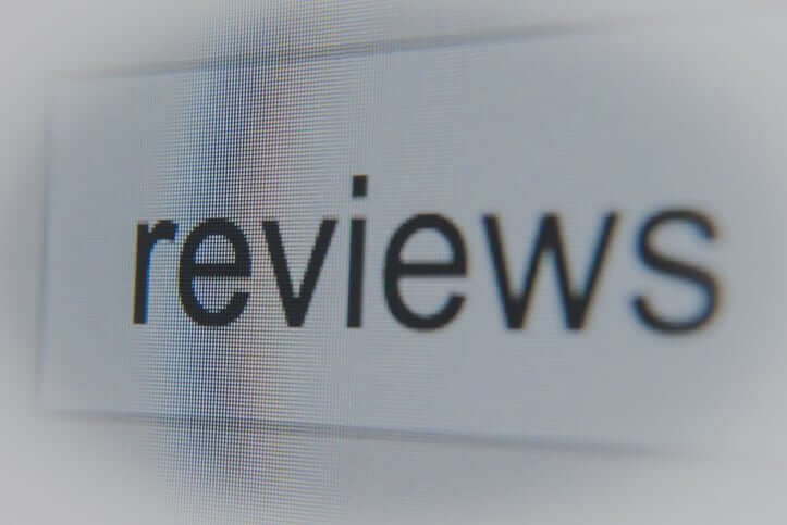 reviews word on screen